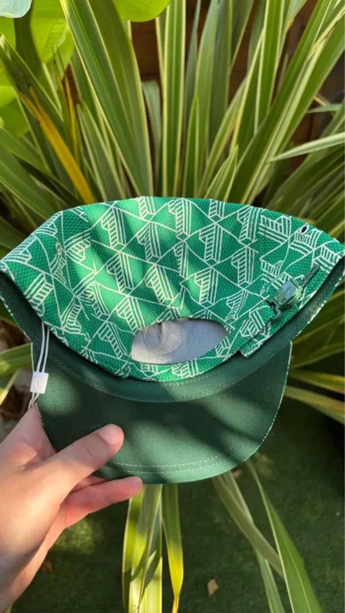 Casquette lacoste girolle twill imprimé vert - photo numéro 3