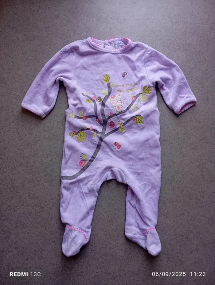 Pyjama velours 9mois kitchoun