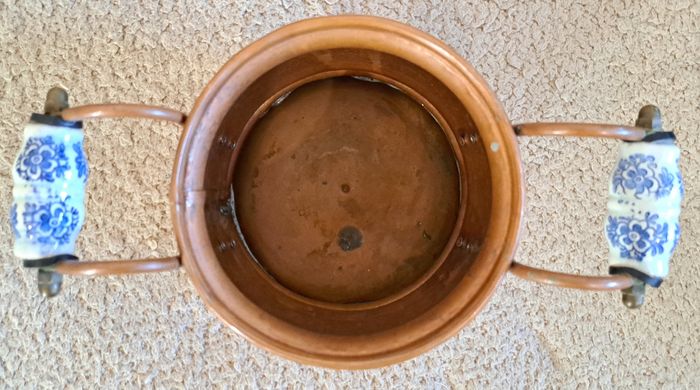 🍽 Pot en cuivre avec deux anses en céramique - photo numéro 4