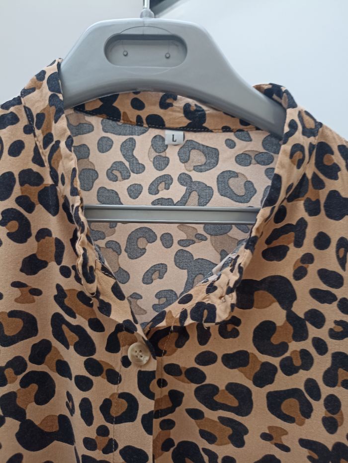 Robe manches longues imprimé léopard - photo numéro 4