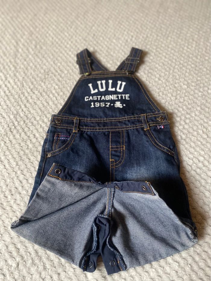 Salopette short en Jeans bleu marine - photo numéro 2
