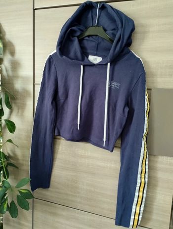 Sweat à capuche crop top taille S