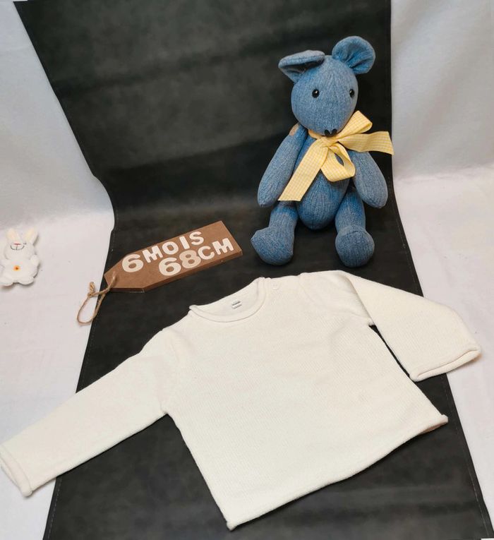 Pull 👣 crème 6mois/68cm - photo numéro 6