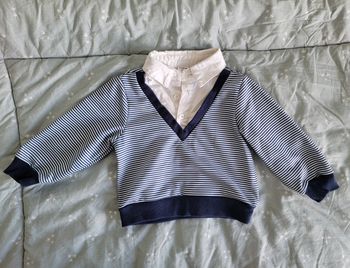 Pull classe avec col chemise