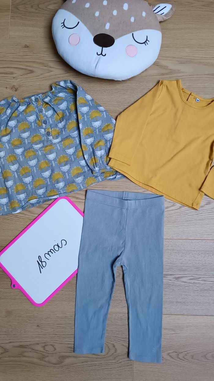 Blouse, t-shirt et legging 18 mois