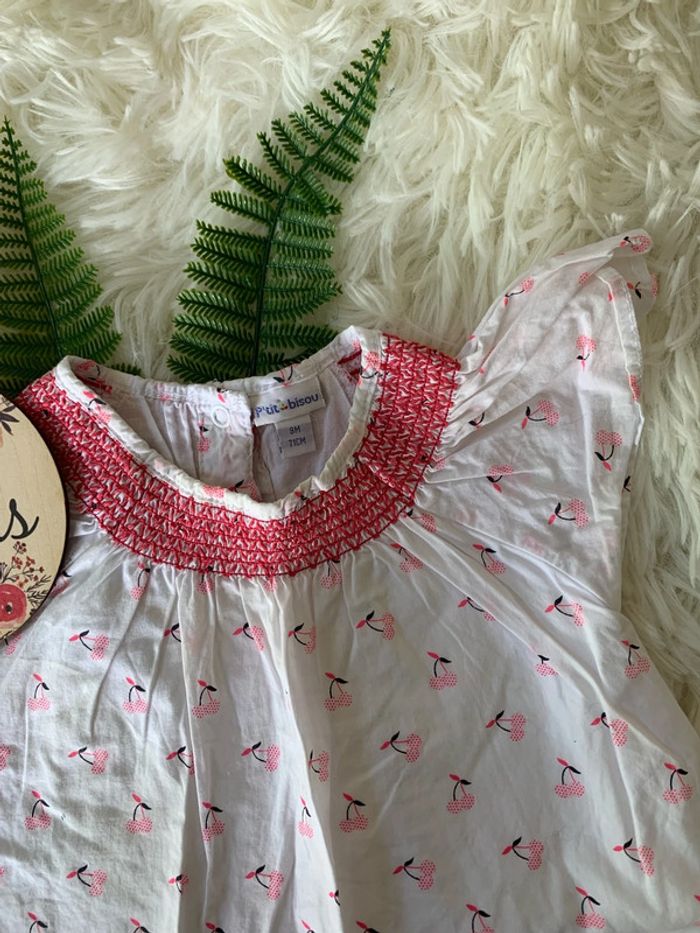 Ensemble léger été P’tit Bisou 9m cerises robe bloomer - photo numéro 3