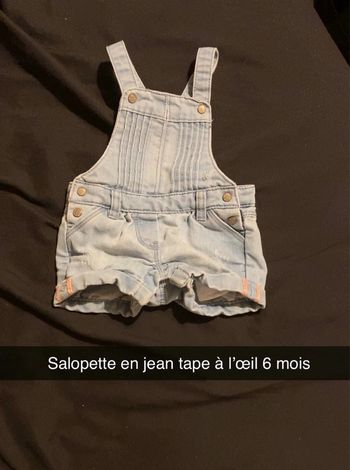 Salopette short jean tape à l’œil 6 mois