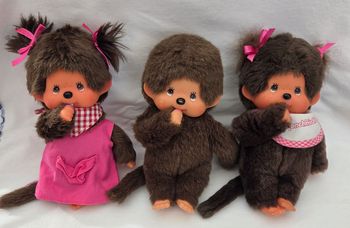 Lot de 3 peluches Kiki Monchhichi
