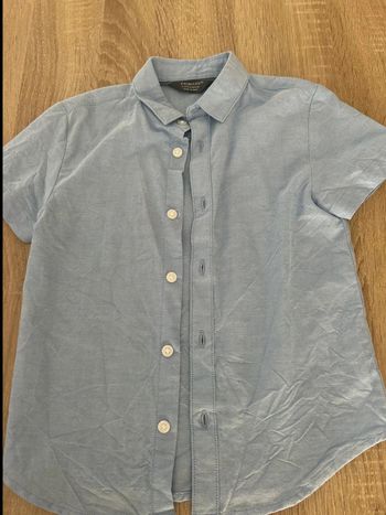 Chemise manche coute bleu 3/4 ans