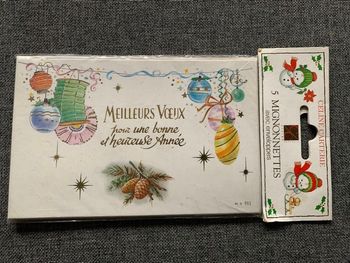 Lot  de 5 mignonettes bonne année avec enveloppes