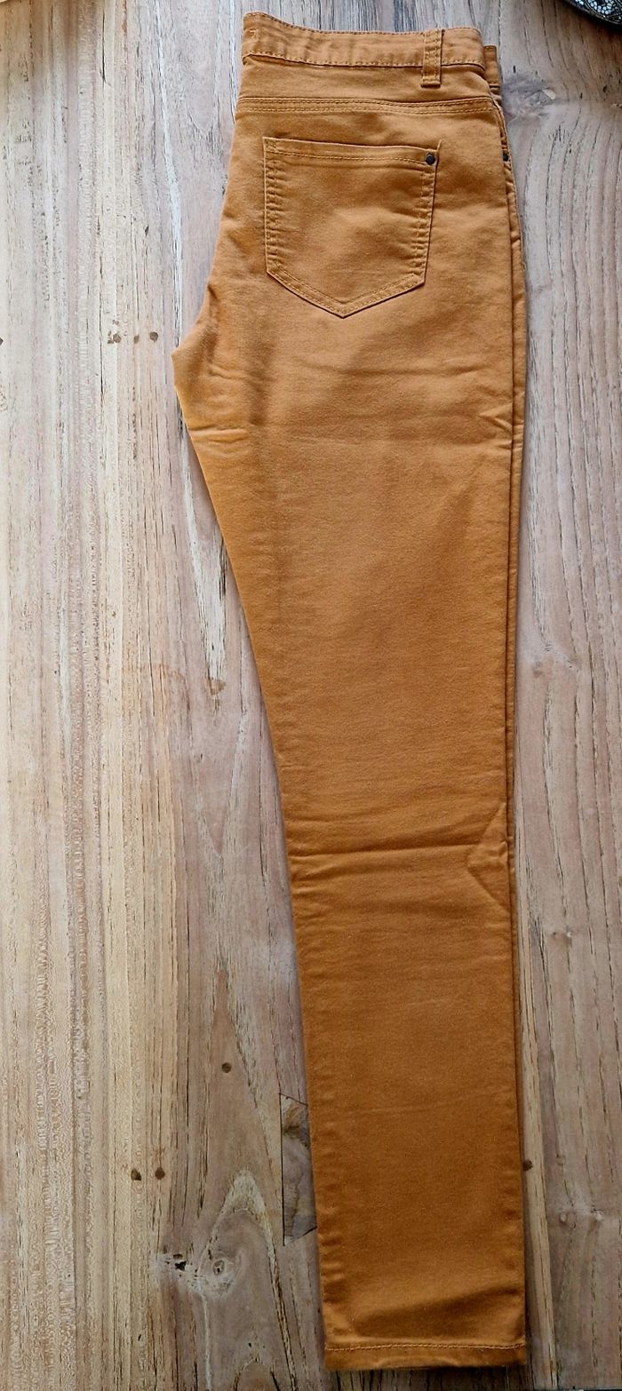 Pantalon droit  skinny - moutarde - T 40 - photo numéro 3