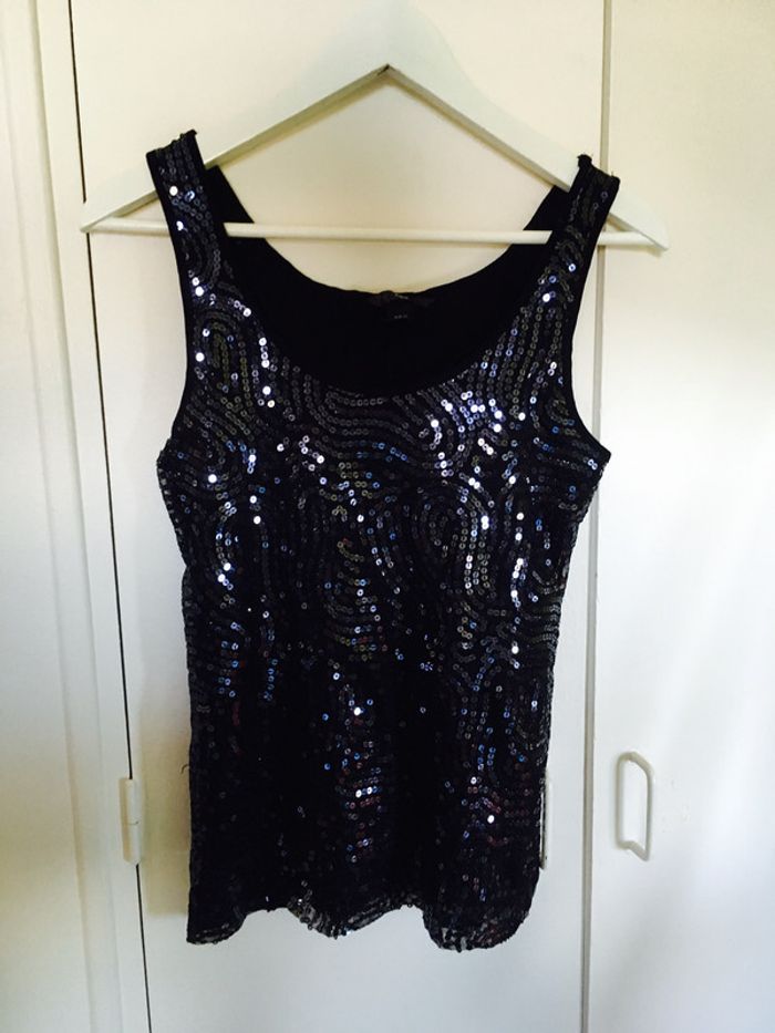 Top noir en sequins Taille XS