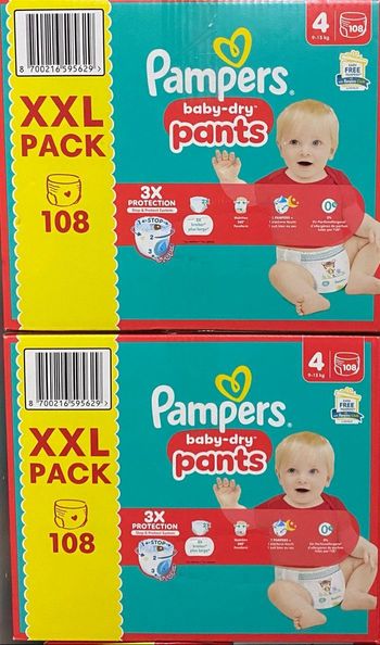 Pampers baby dry pants lot de 2 /216 couches