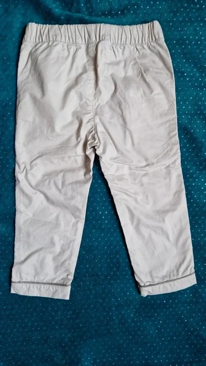 Pantalon beige en toile 4ans obaïbi - photo numéro 5