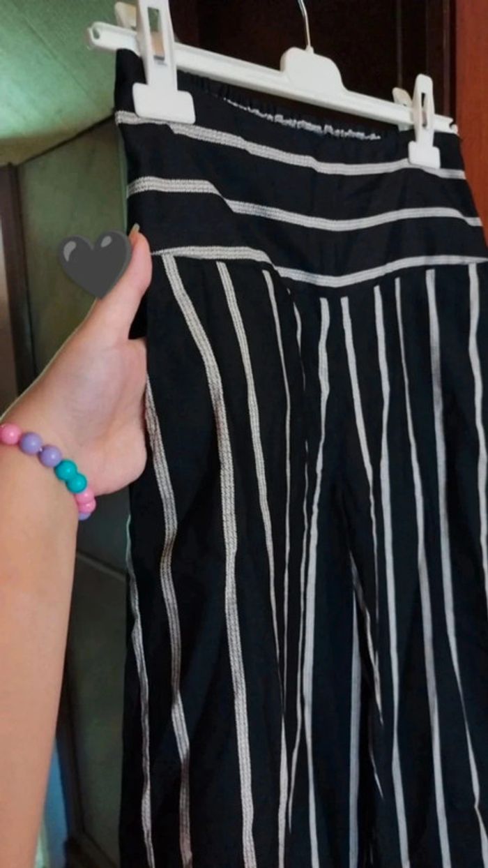 Pantalon large à rayures élastique 2 poches XS y2k - photo numéro 4