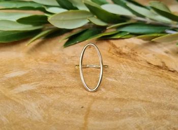 Bague cercle ovale plaqué or taille 50