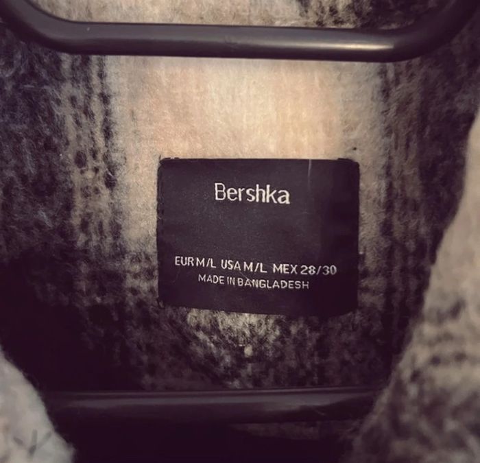 Veste manteau oversize à carreaux bershka - photo numéro 6