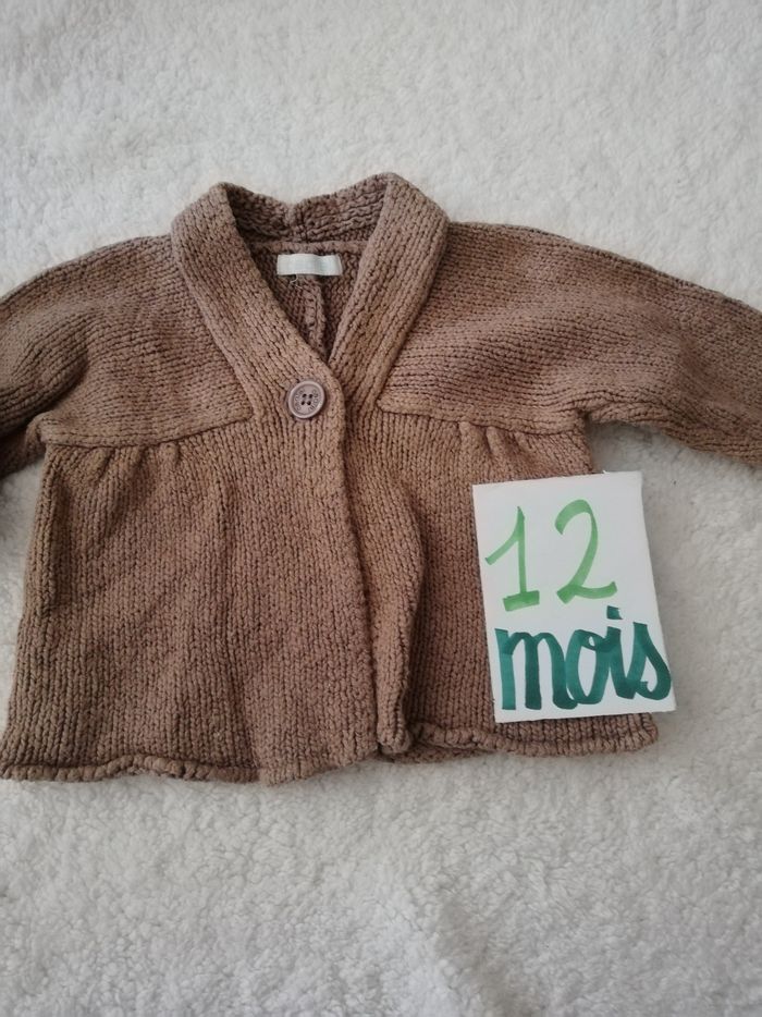 Gilet obaïbi fille 12 mois marron