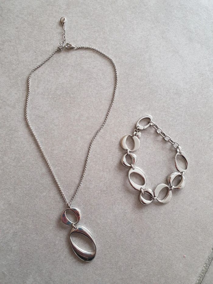 Parure bijoux marque m Fossil- bracelet et collier Acier inoxydable - photo numéro 5