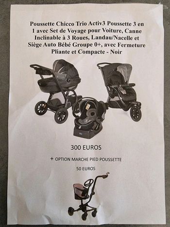 Poussette chicco trio activ3