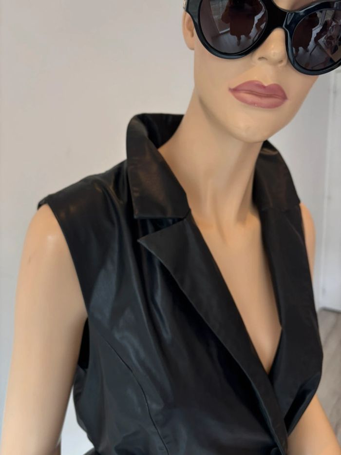 Robe combinaison avec haut en cuir et jupe longue Zara - photo numéro 7