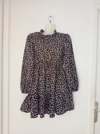 Robe d'été manches longues légère à fleurs femme