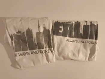 2 t-shirts Berlin blancs gris argenté - mat et pailleté