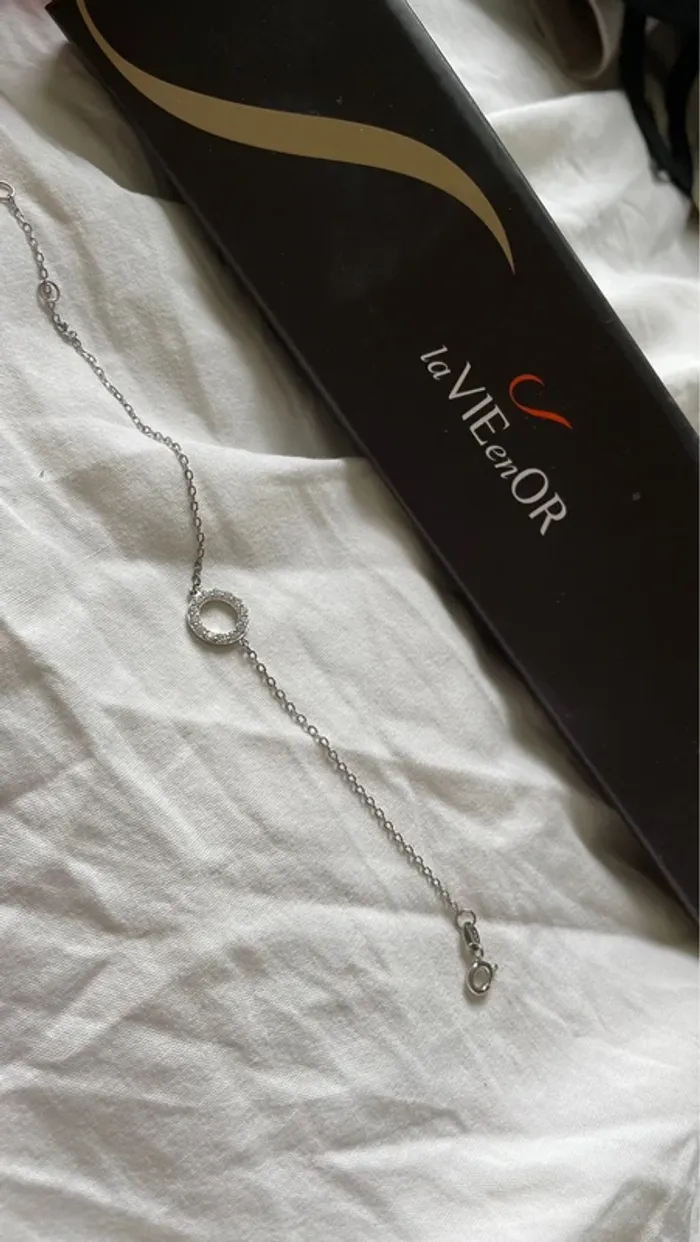 Bracelet argent 925 la vie en or neuf - photo numéro 5