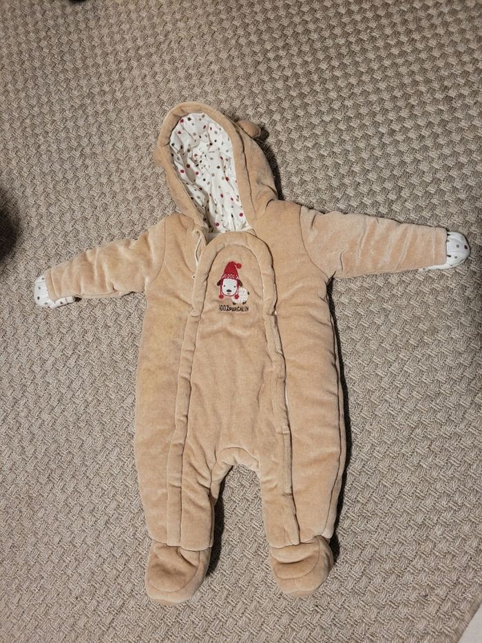 L'Indispensable Hiver : Combinaison Pilote Douillette "My Snowman" - Taille 6 Mois