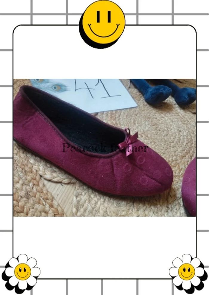 Chaussons pantoufles 41 Bordeaux femme - photo numéro 3