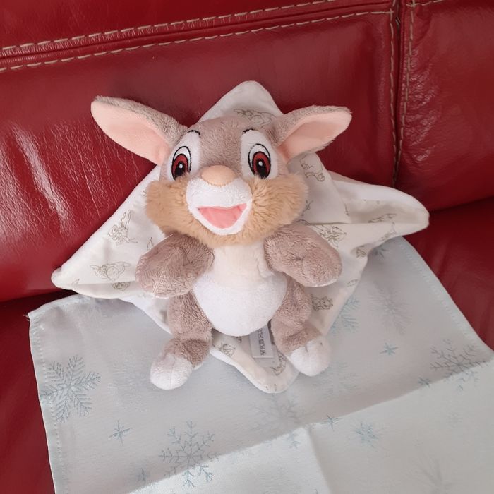 Peluche-doudou "Panpan le lapin" avec mouchoir imprimé - photo numéro 2