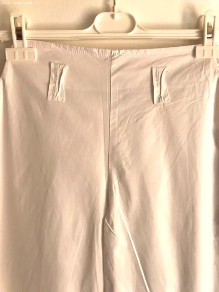 Pantalon large blanc Fashion Express 12 ans avec papillon orange sur le côté - photo numéro 6