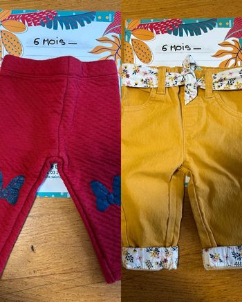 Lot de pantalons fille - 2 pièces - 6 mois