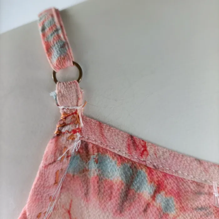 Robe longue IKKS tie and dye rose et bleue, coupe fluide, fines bretelles, taille S A1207 - photo numéro 6