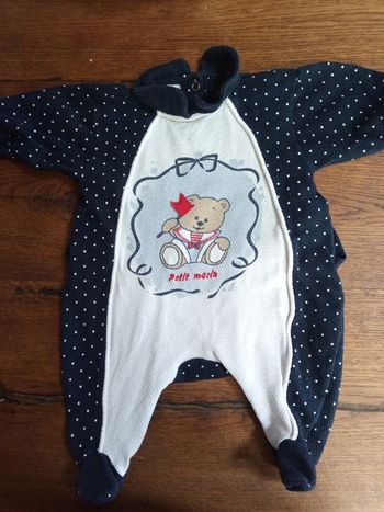 Dors bien bleu marine à pois