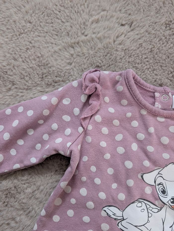 Robe Disney Baby 6–12 mois – Bambi – rose à pois –tres bon état - photo numéro 5