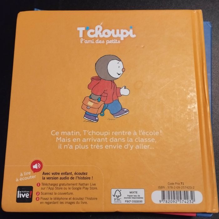 Livre enfant Nathan T'choupi rentre a l'école - photo numéro 2