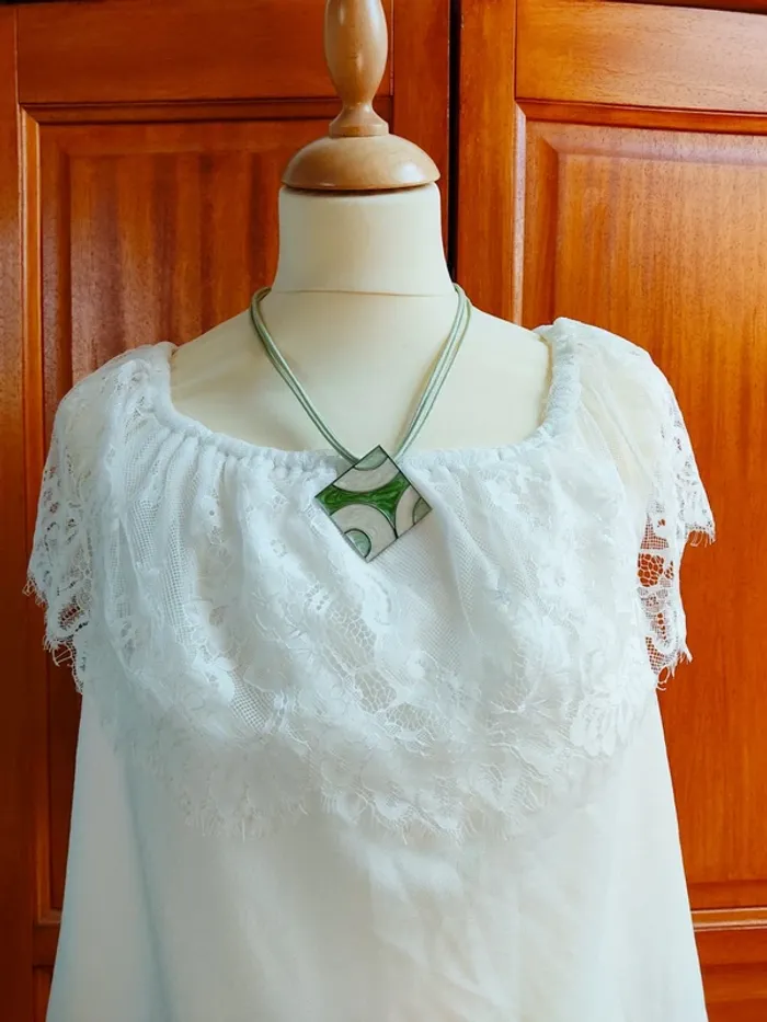 Haut blanc femme dentelle neuf 38 M Ardene style Vintage - photo numéro 3