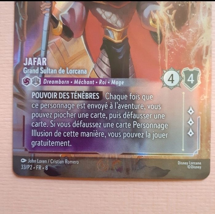 Lorcana set 8: cartes "Jafar" FOIL & Jafar non foil+Pin's - photo numéro 4