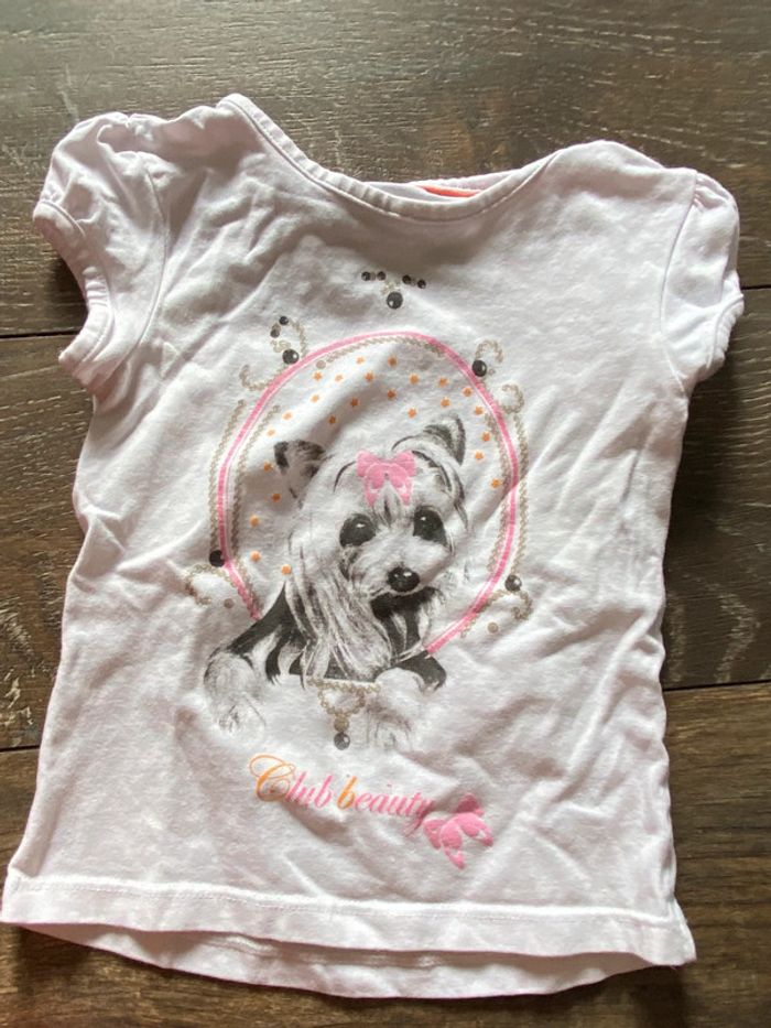T-shirt rose chien orchestra 3 ans