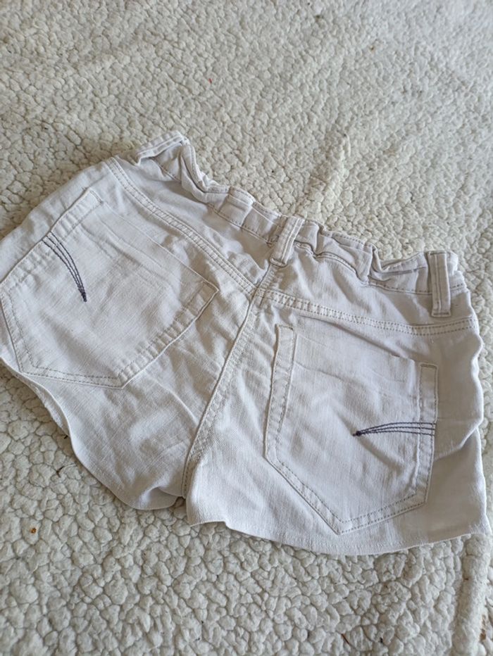 Short en jean blanc taille haute vintage été casual - photo numéro 4