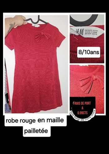 Robe / robe pull rouge h&m 8/ 10 ans