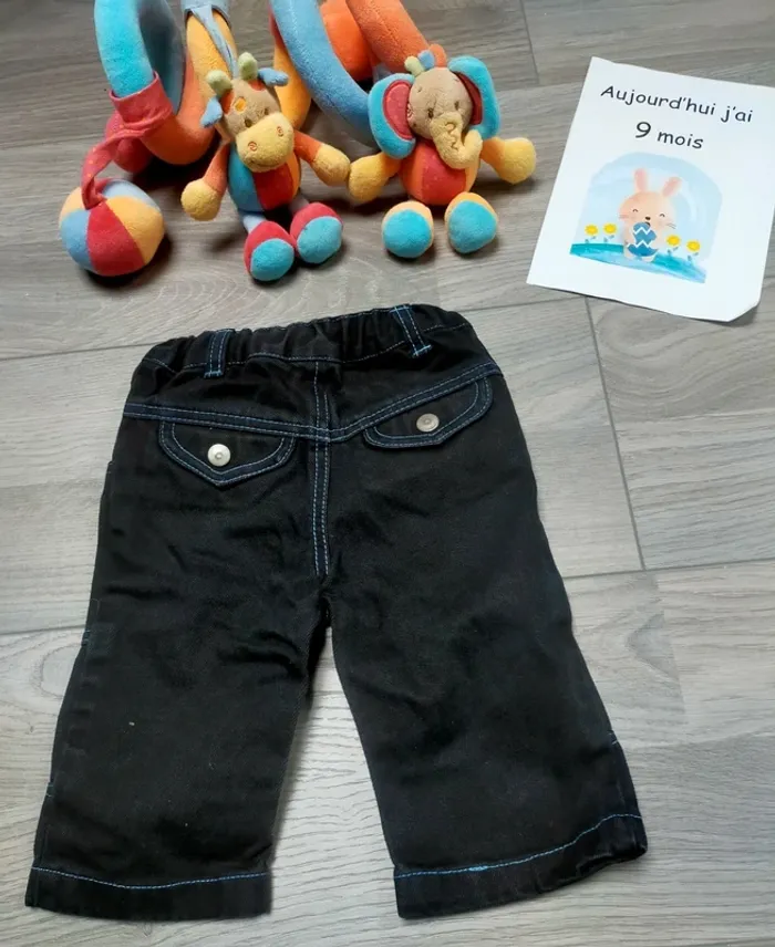 Pantacourt bleu brut bébé garçon 9 mois In Extenso - photo numéro 6