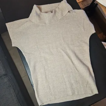Pull manches courtes beige