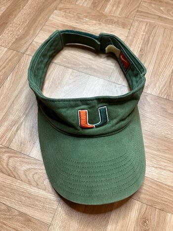Casquette visière ajustable orange et vert vintage Nike Miami Hurricanes