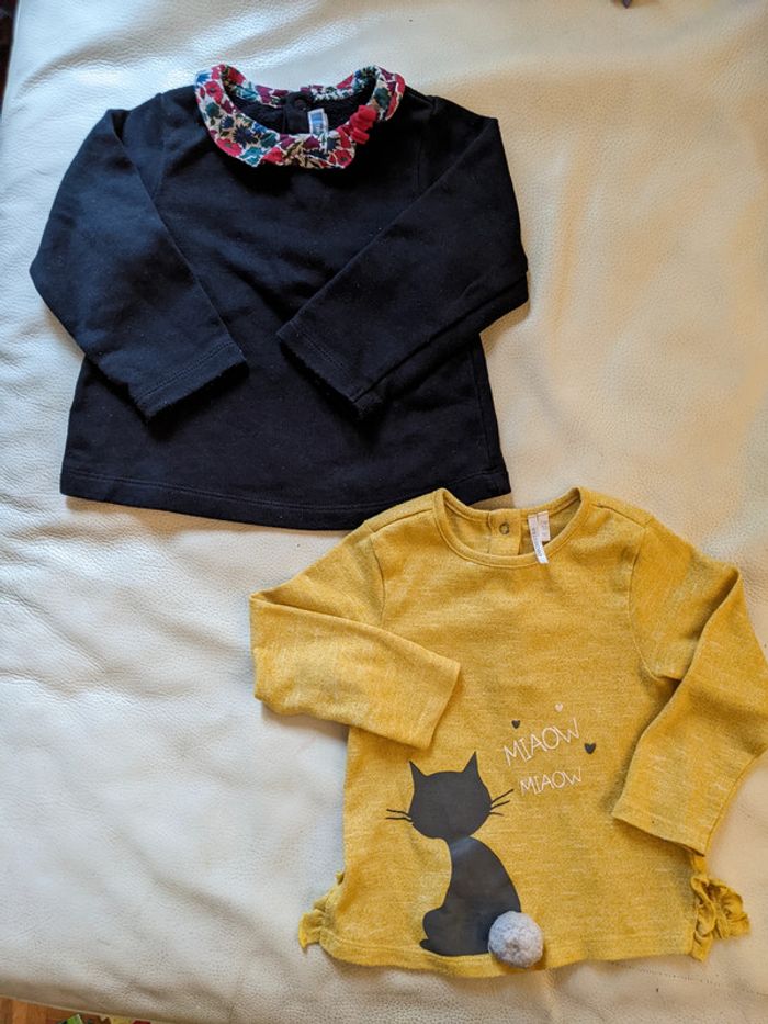 Lot de 2 sweats Jacadi Orchestra 23 mois 86 cm bébé fille