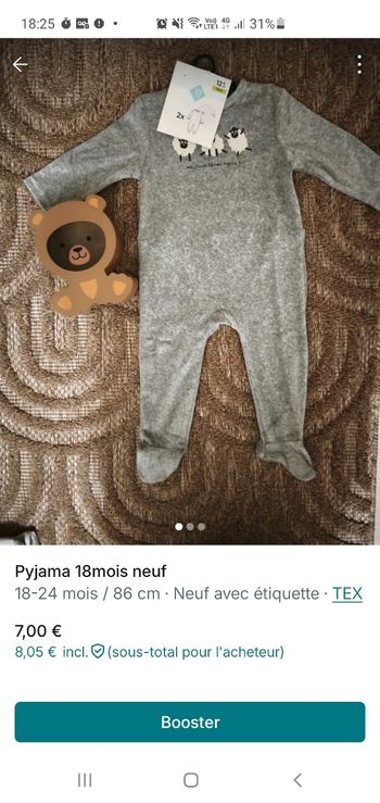 Pyjama bebe 18 mois