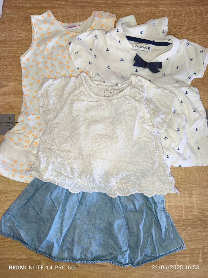 Lot de 3 robes d’été – Taille 6-9 mois – Bougli Bougla, Pommette & Kiabi
