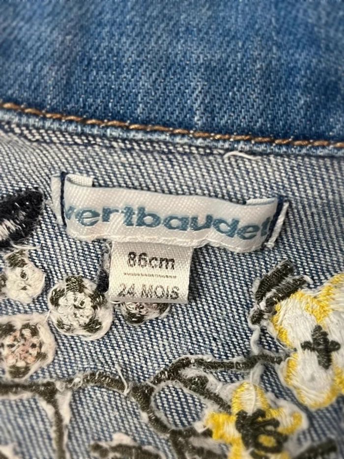 Veste en jean 24 mois broderie - photo numéro 7