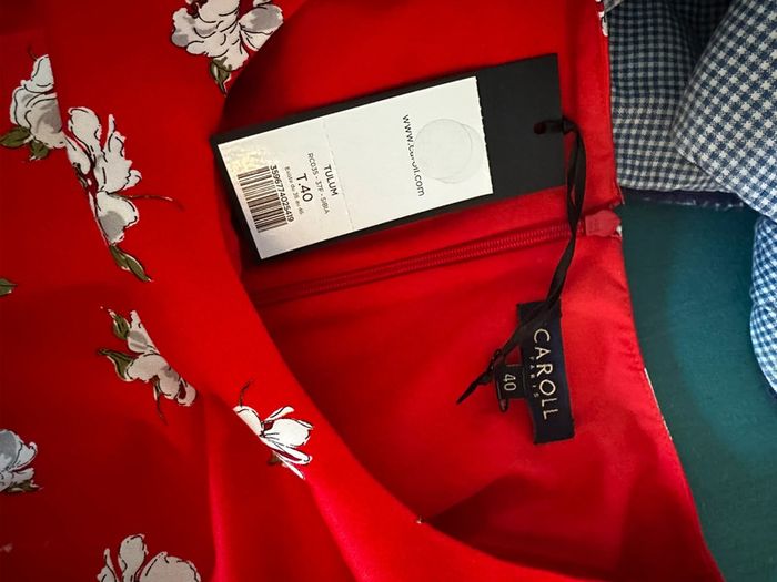 🌸Robe Caroll rouge à fleurs blanches – Taille 40 – Neuve avec étiquette 🌸 - photo numéro 17